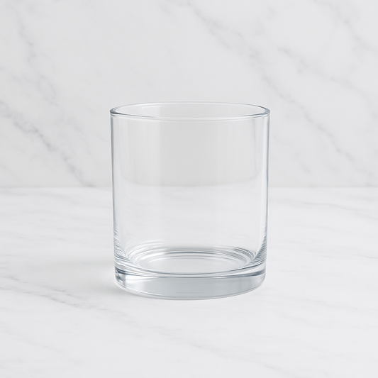 10oz_clear_straight_sided_tumbler_jar_glass_white_carrera_background_by_3scentscandlesny