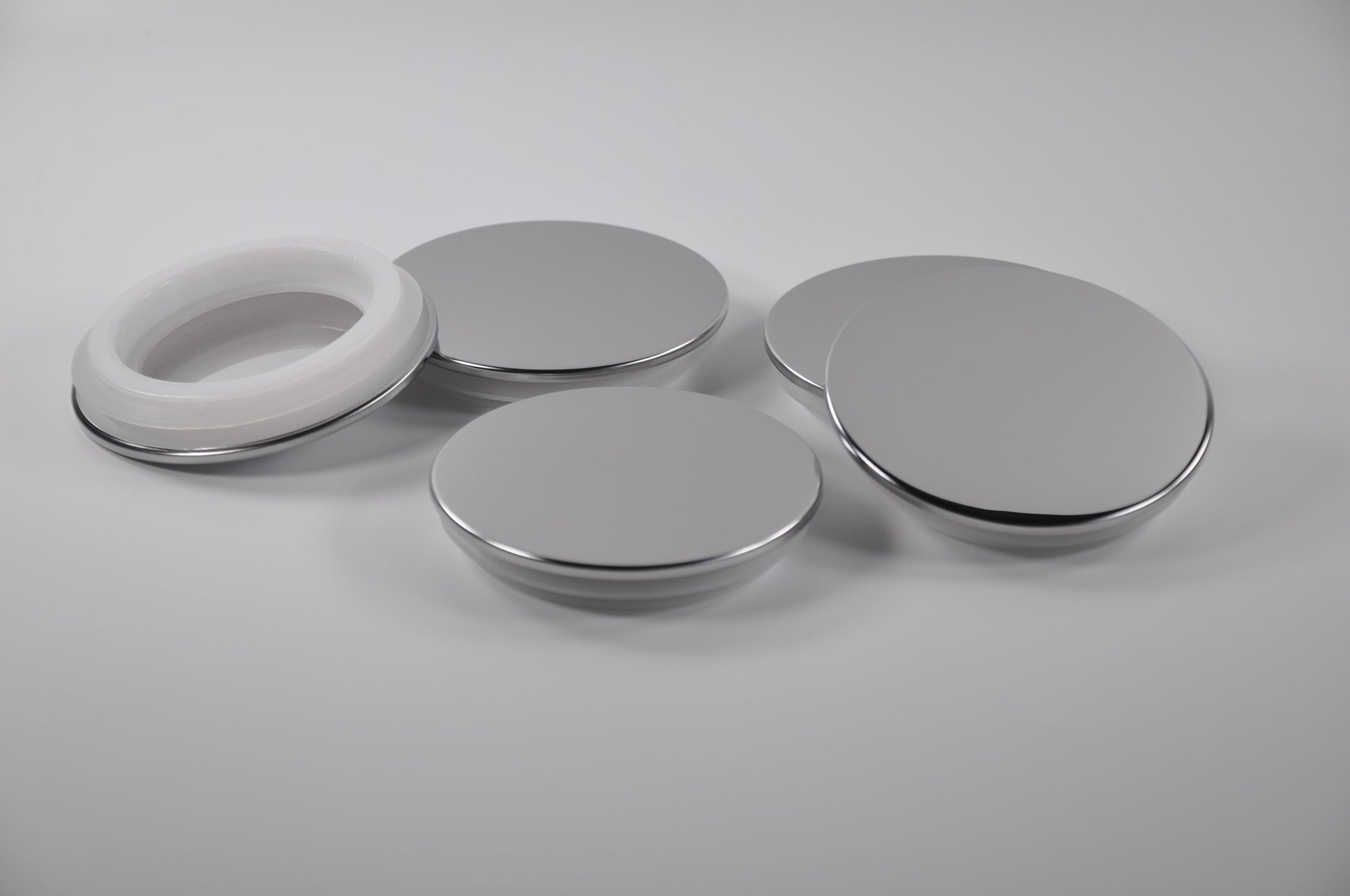 3" silver flat top metal lid  for 3" diameter candle glass