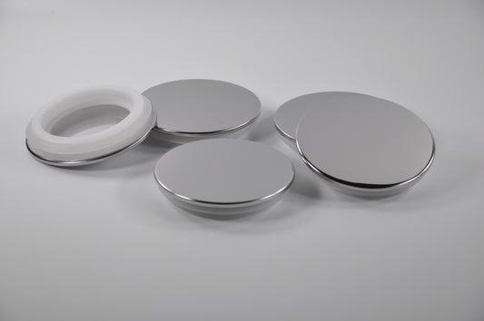 3" silver flat top metal lid  for 3" diameter candle glass