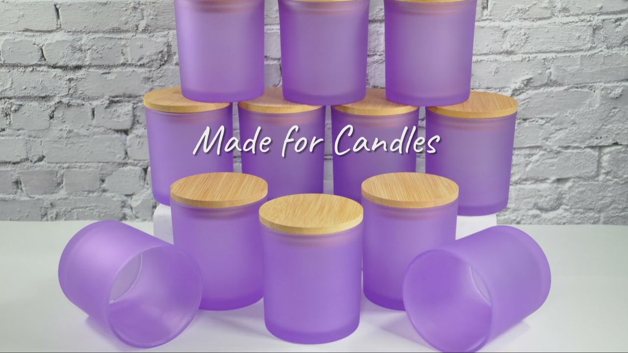 video-purple-lavender-empty-10oz-8oz-frosted-candle-glass-bamboo-lid-candle-jars-wholesale-jars-lids-wholesale-glass-bulk-jars-bulk-glass-candle-jars-candle-jars-bulk-purple-empty-candle-jars-candle-containers-candle-jars-wholesale-empty-candle-vessels-holders-containers-3-scents-candles-ny