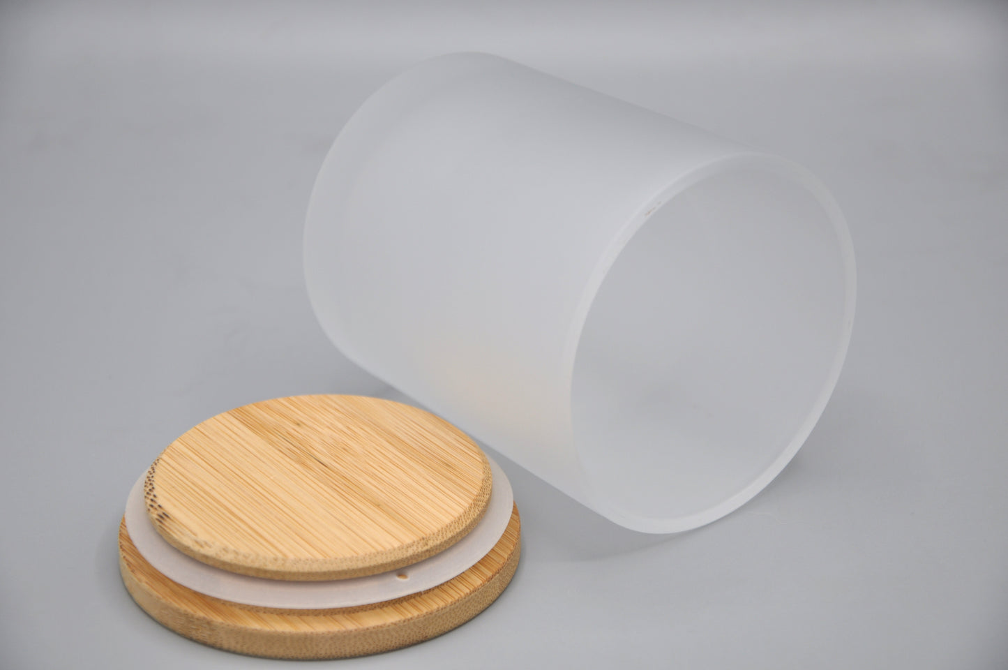 White Frosted 10oz Candle Glass