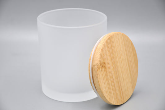 White Frosted 10oz Candle Glass