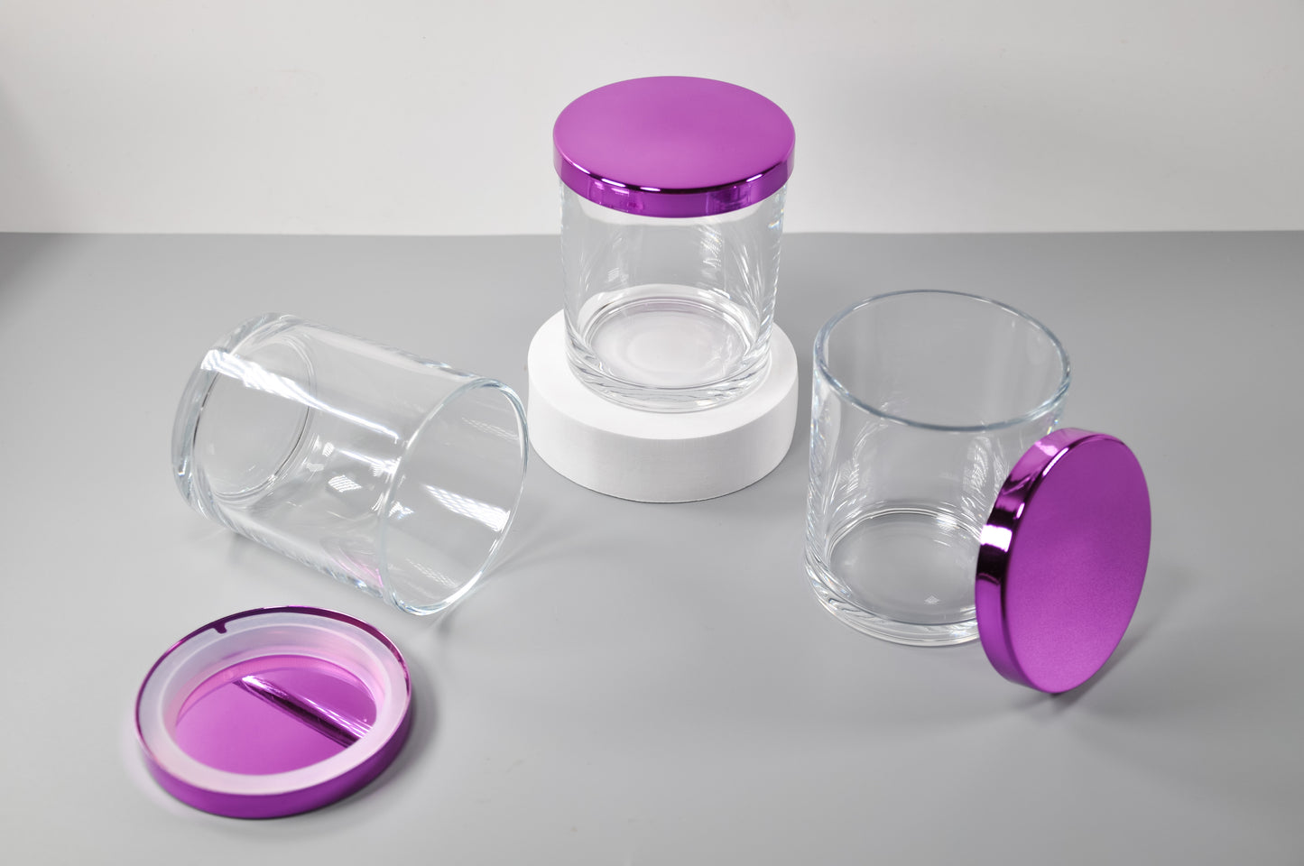 3.25" purple electroplated slip cover iron lid for candle glass