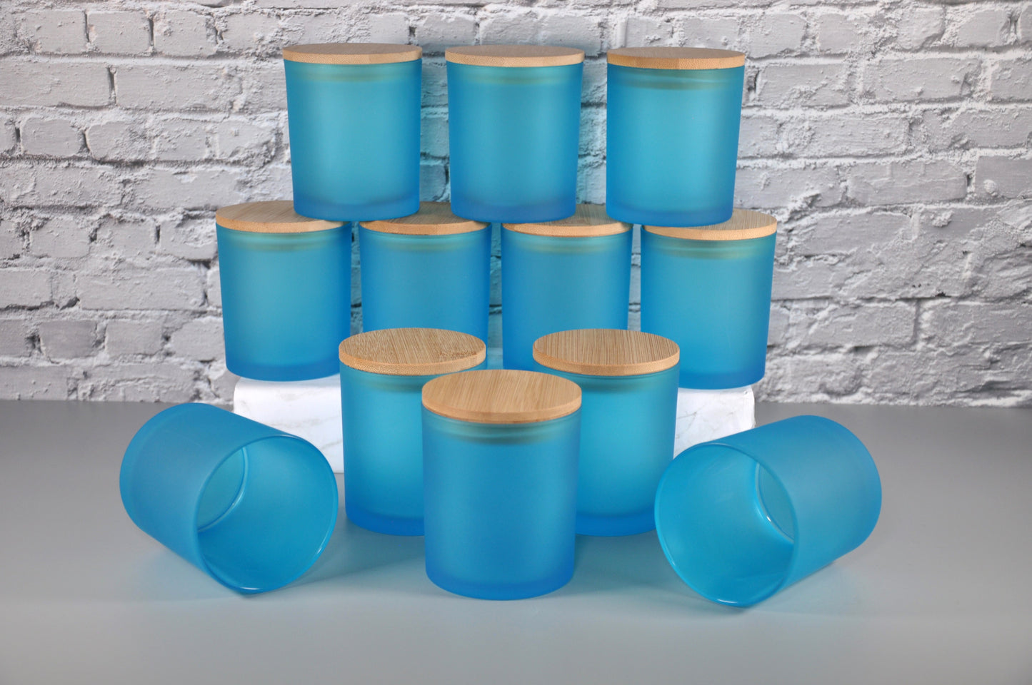 blue-topaz-10oz-frosted-candle-glass-bamboo-lid-3-scents-candles-NY-bulk-wholesale-jars-lids-unique-candle-vessels