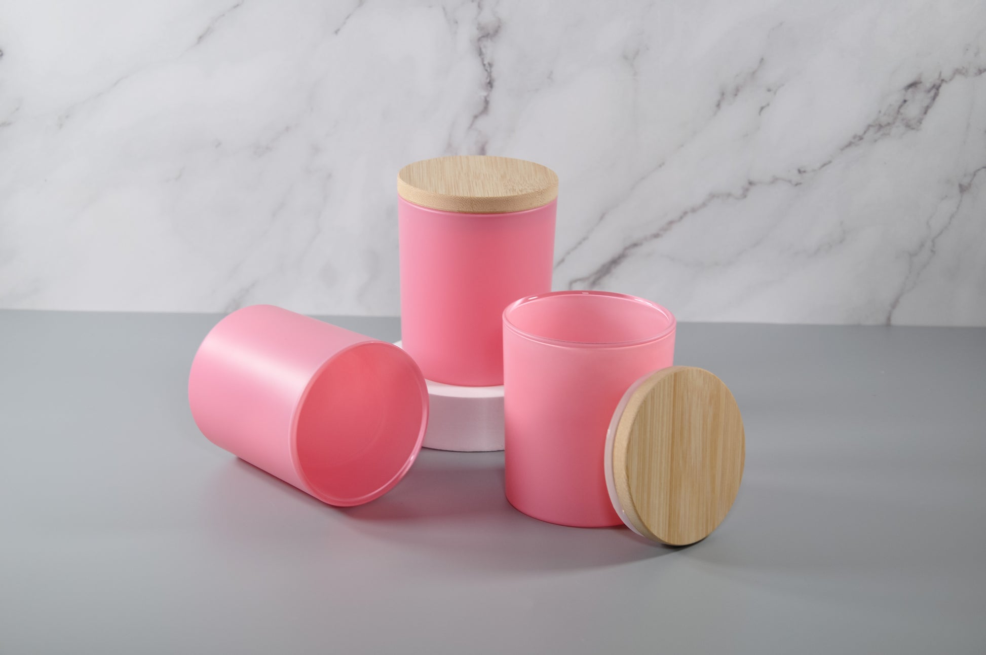 Matte Pink 10oz straight sided tumbler jar with lid, 10oz frosted glass, candle jars, candle jars and lids, candle jar, candle containers, candle jars empty, candles jars bulk, candle vessels, empty candle jars, candle glass wholesale, bulk candle jars, 3scentscandles
