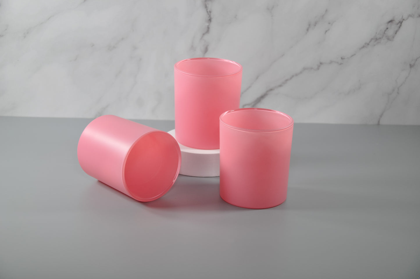 Matte Pink 10oz straight sided tumbler jar with lid, 10oz frosted glass, candle jars, candle jars and lids, candle jar, candle containers, candle jars empty, candles jars bulk, candle vessels, empty candle jars, candle glass wholesale, bulk candle jars, 3scentscandles