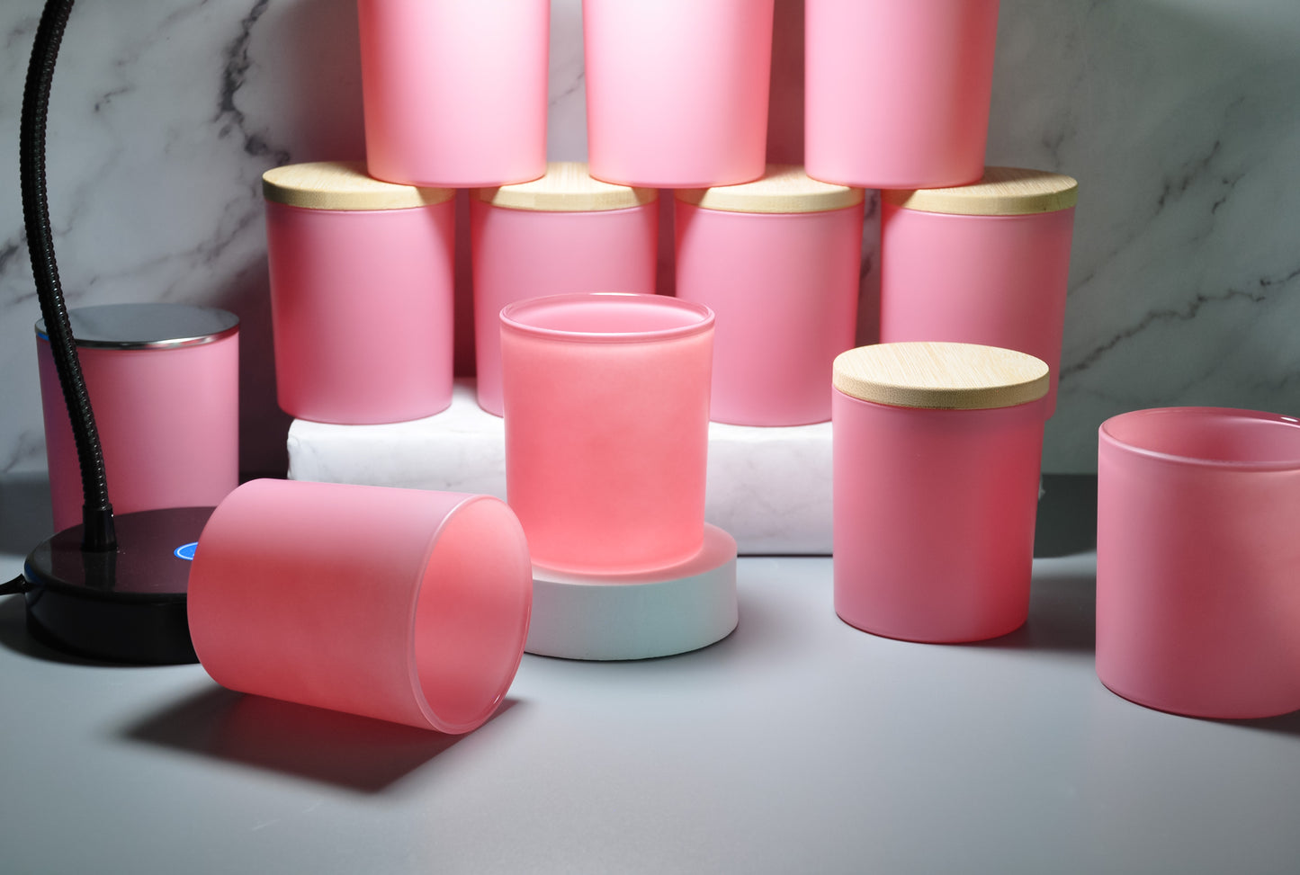 Matte Pink 10oz straight sided tumbler jar with lid, 10oz frosted glass, candle jars, candle jars and lids, candle jar, candle containers, candle jars empty, candles jars bulk, candle vessels, empty candle jars, candle glass wholesale, bulk candle jars, 3scentscandles
