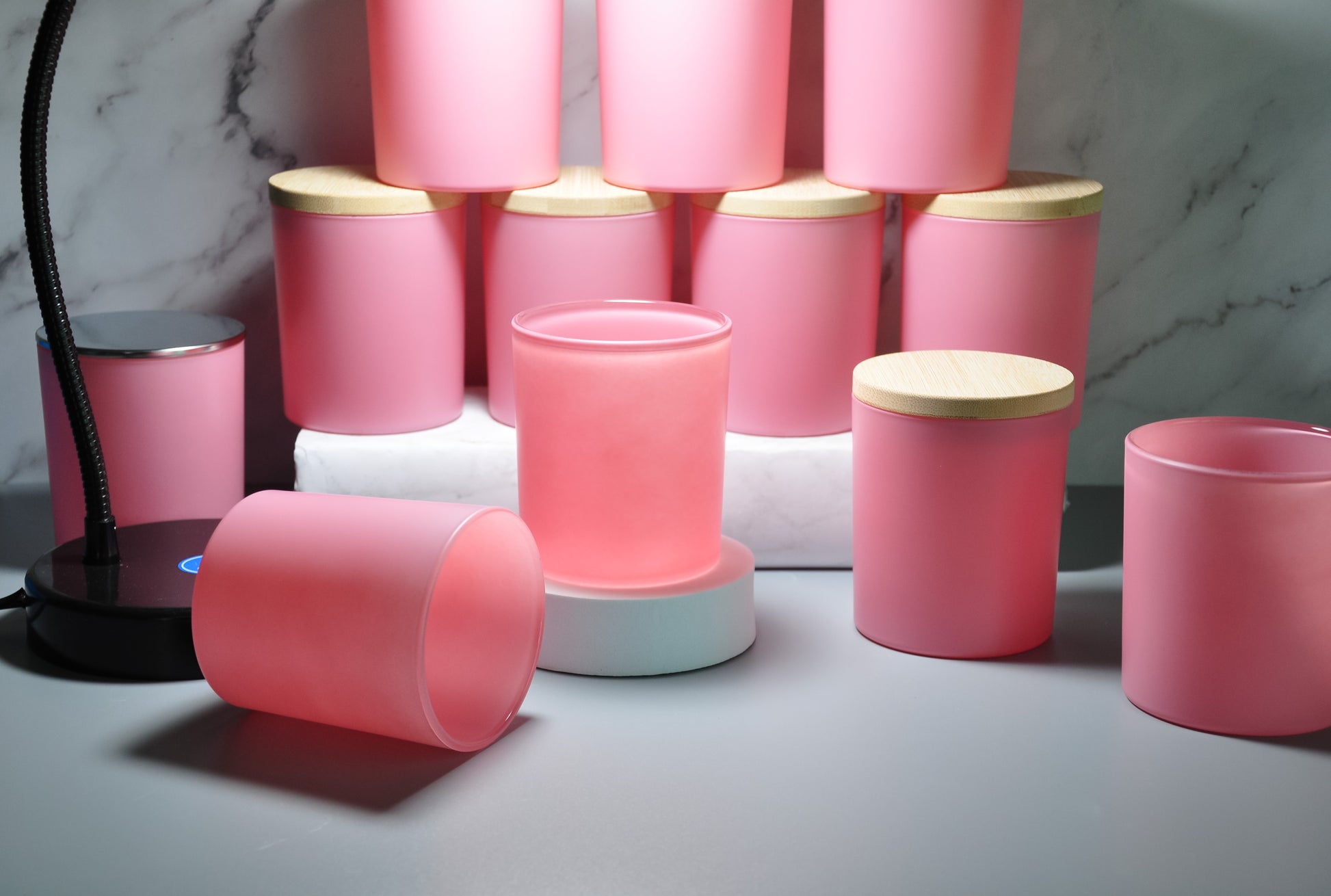 Matte Pink 10oz straight sided tumbler jar with lid, 10oz frosted glass, candle jars, candle jars and lids, candle jar, candle containers, candle jars empty, candles jars bulk, candle vessels, empty candle jars, candle glass wholesale, bulk candle jars, 3scentscandles