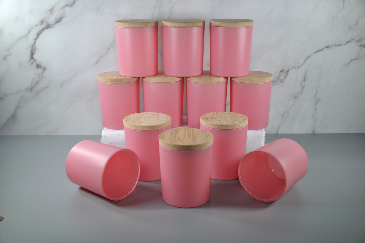 Matte Pink 10oz straight sided tumbler jar with lid, 10oz frosted glass, candle jars, candle jars and lids, candle jar, candle containers, candle jars empty, candles jars bulk, candle vessels, empty candle jars, candle glass wholesale, bulk candle jars, 3scentscandles