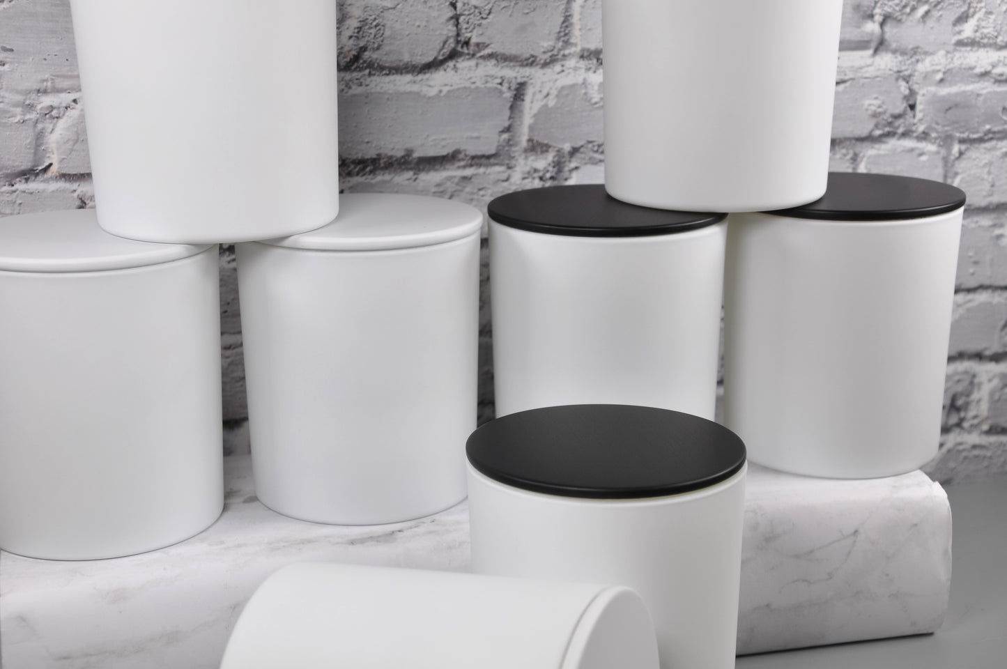 Matte White 10oz Frosted Candle Glass