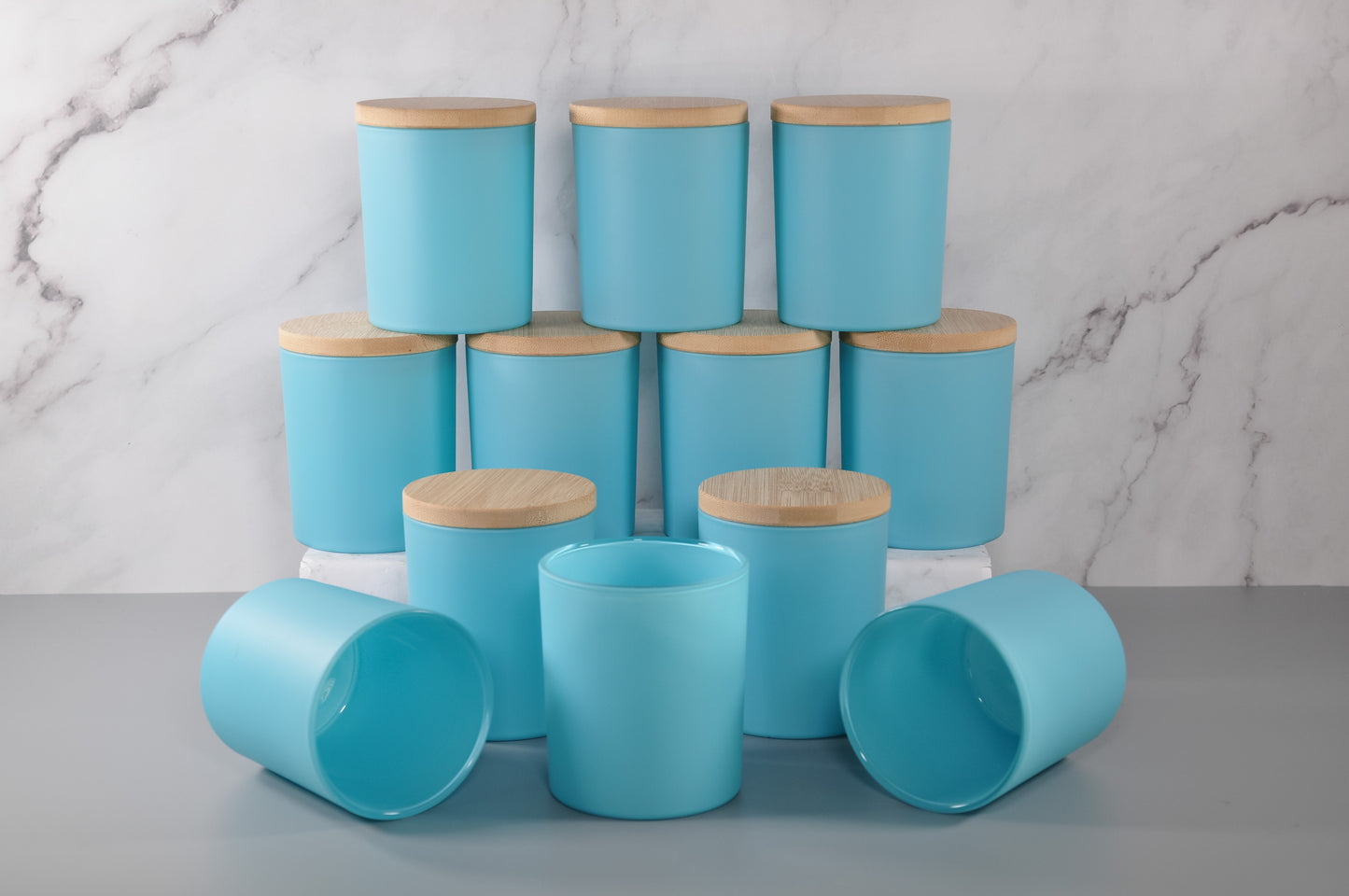 Matte blue 10oz straight sided tumbler jar with lid, 10oz frosted glass, candle jars, candle jars and lids, candle jar, candle containers, candle jars empty, candles jars bulk, candle vessels, empty candle jars, candle glass wholesale, bulk candle jars, 3scentscandles