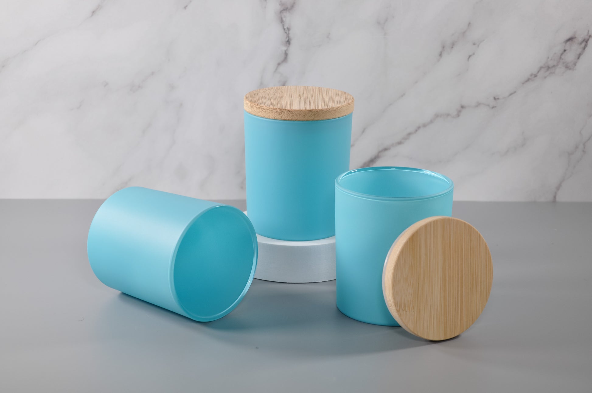 Matte blue 10oz straight sided tumbler jar with lid, 10oz frosted glass, candle jars, candle jars and lids, candle jar, candle containers, candle jars empty, candles jars bulk, candle vessels, empty candle jars, candle glass wholesale, bulk candle jars, 3scentscandles