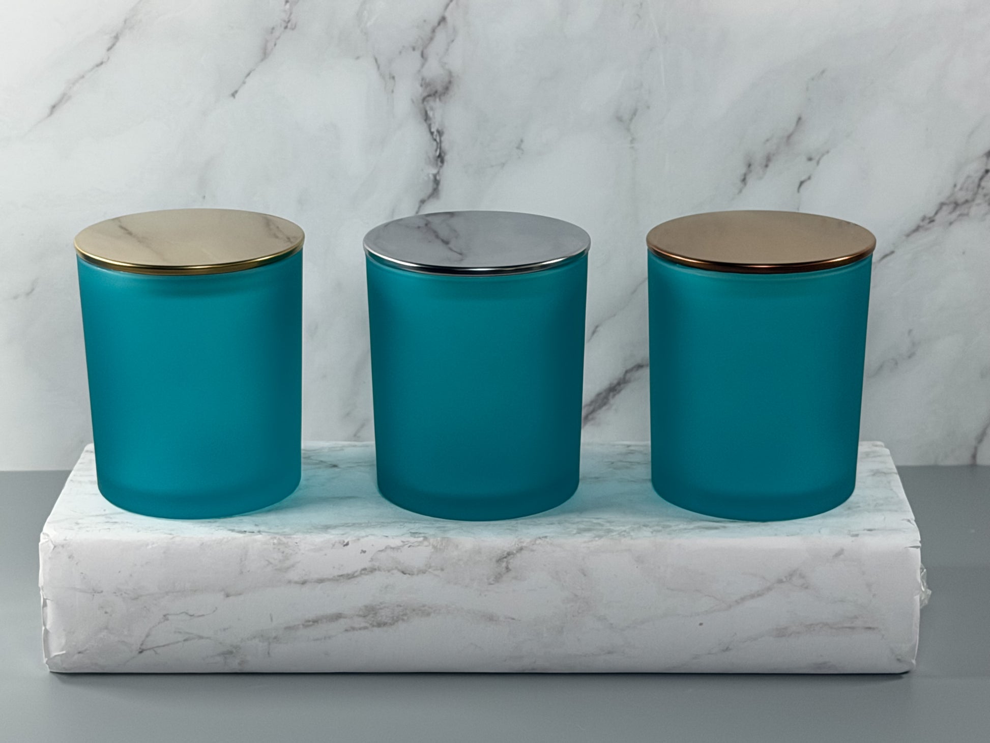 Teal 10oz straight sided tumbler jar with lid, 10oz frosted glass, candle jars, candle jars and lids, candle jar, candle containers, candle jars empty, candles jars bulk, candle vessels, empty candle jars, candle glass wholesale, bulk candle jars, 3scentscandles