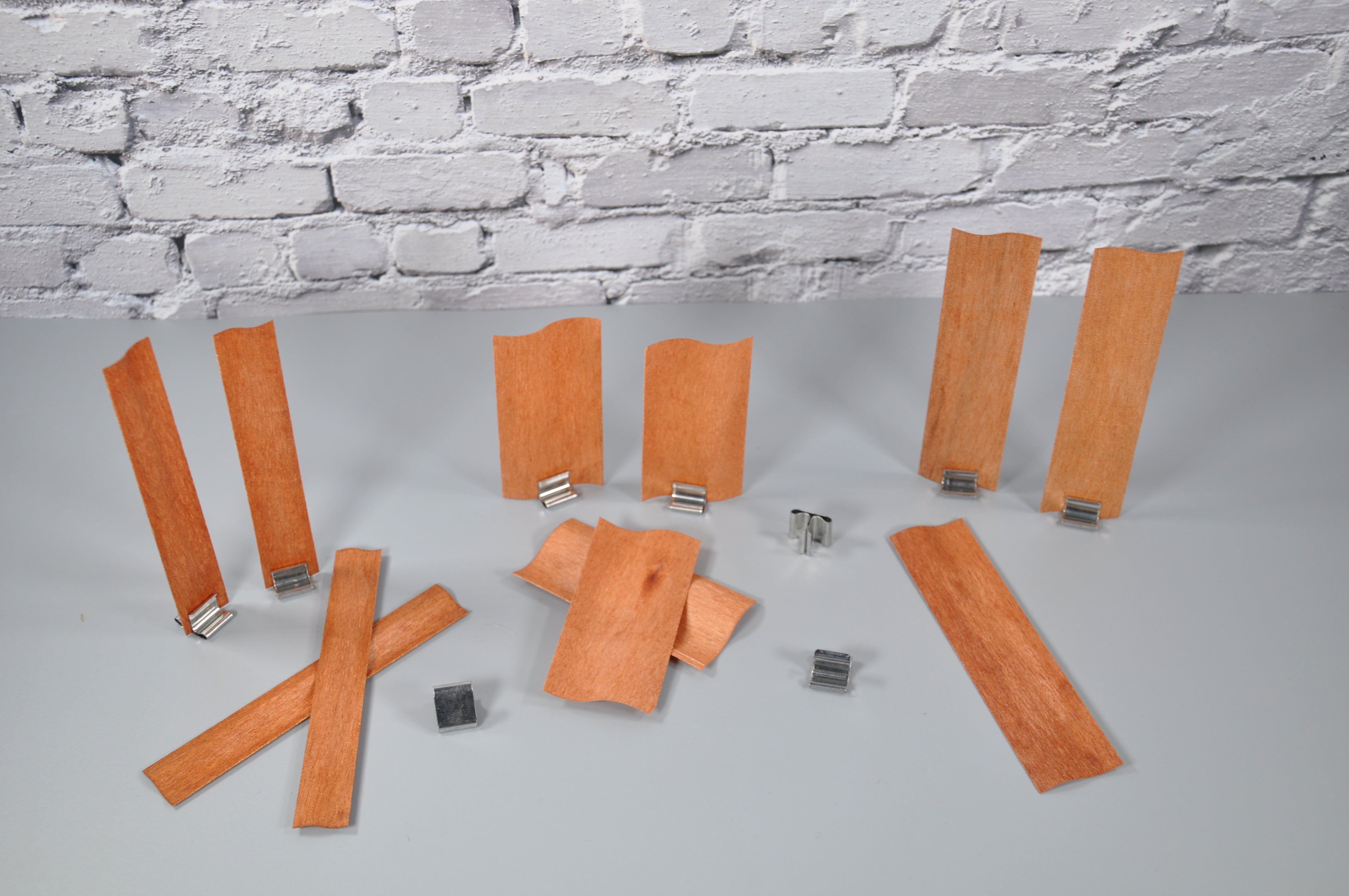 40mm Wooden Wavy S Candle Wicks 1.57" Wide Wood Wick with Metal Wi