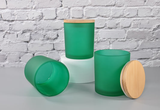 green-empty-frosted-candle-glass-bamboo-lid-10oz-8oz-wholesale-jars-lids-wholesale-glass-bulk-jars-bulk-glass-candle-jars-candle-jars-bulk-green-empty-candle-jars-candle-containers-candle-jars-wholesale-empty-candle-vessels-holders-containers