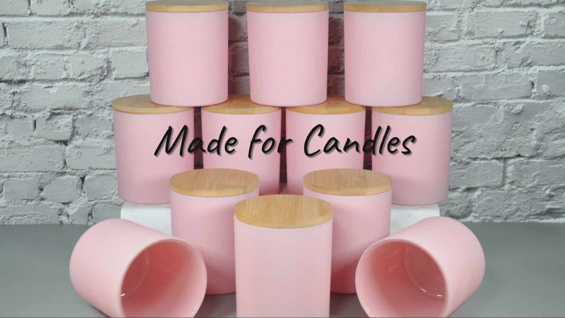 video-matte-pink-10oz-frosted-empty-candle-glass-jars-wholesale-bulk-jars-bulk-glass-candle-holders-vessels-containers-candle-jars-lids-candle-supplies-bamboo-lids-3-scents-candles-NY